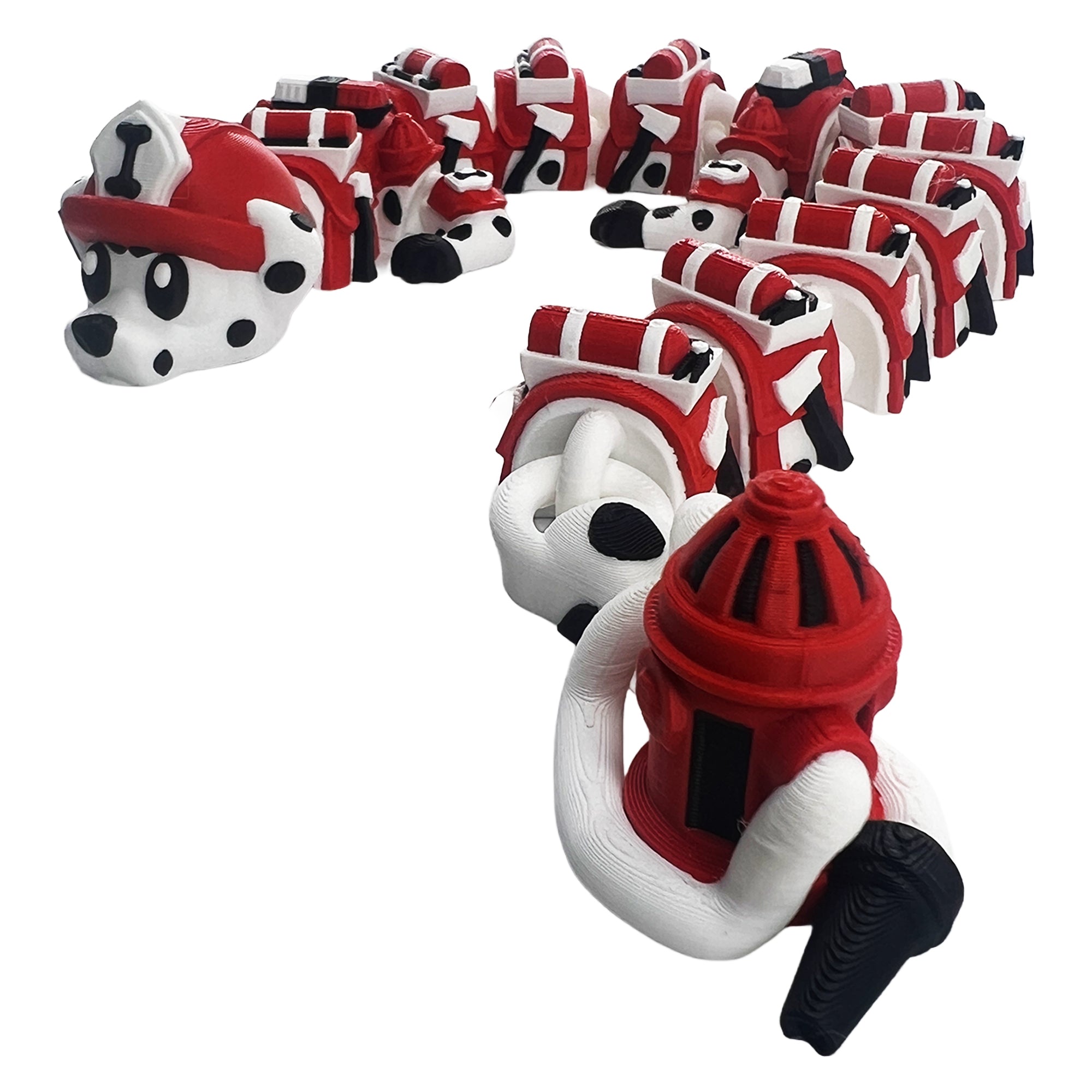 Dalmatian Firefighter Dragon – Articulated 3D Printed Flexi Dragon