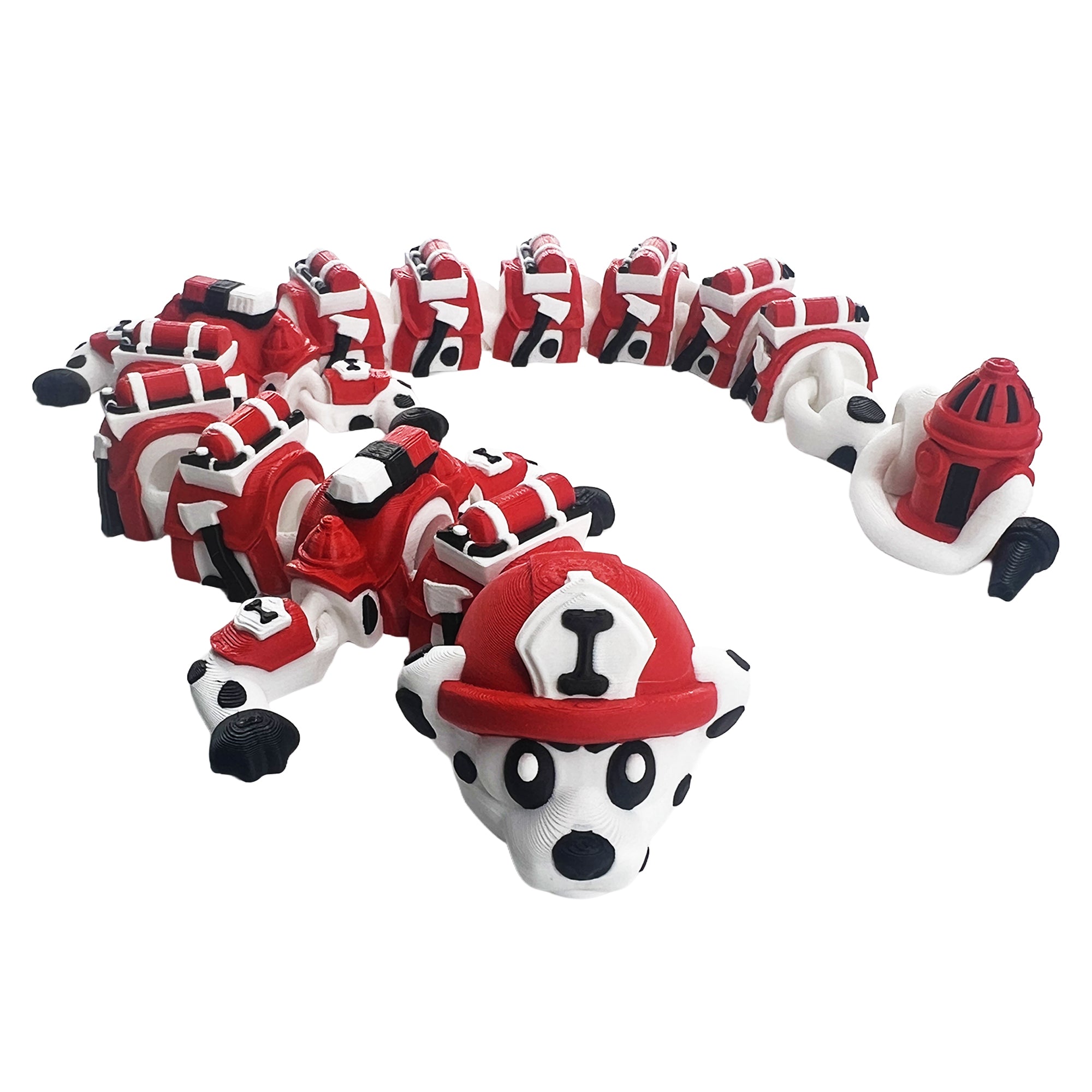 Dalmatian Firefighter Dragon – Articulated 3D Printed Flexi Dragon