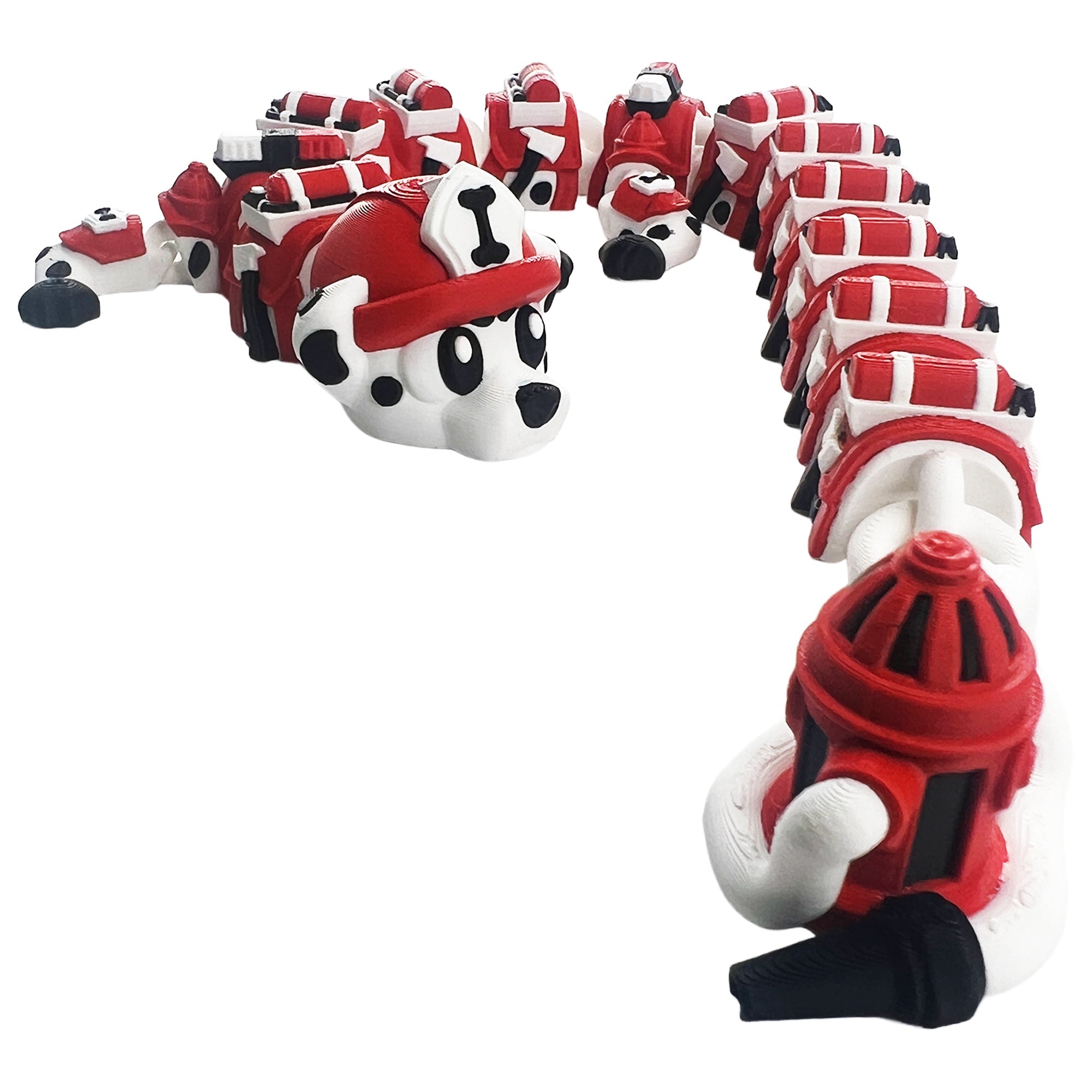 Dalmatian Firefighter Dragon – Articulated 3D Printed Flexi Dragon