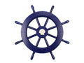 Dark Blue Decorative Ship Wheel with Seashell 18""