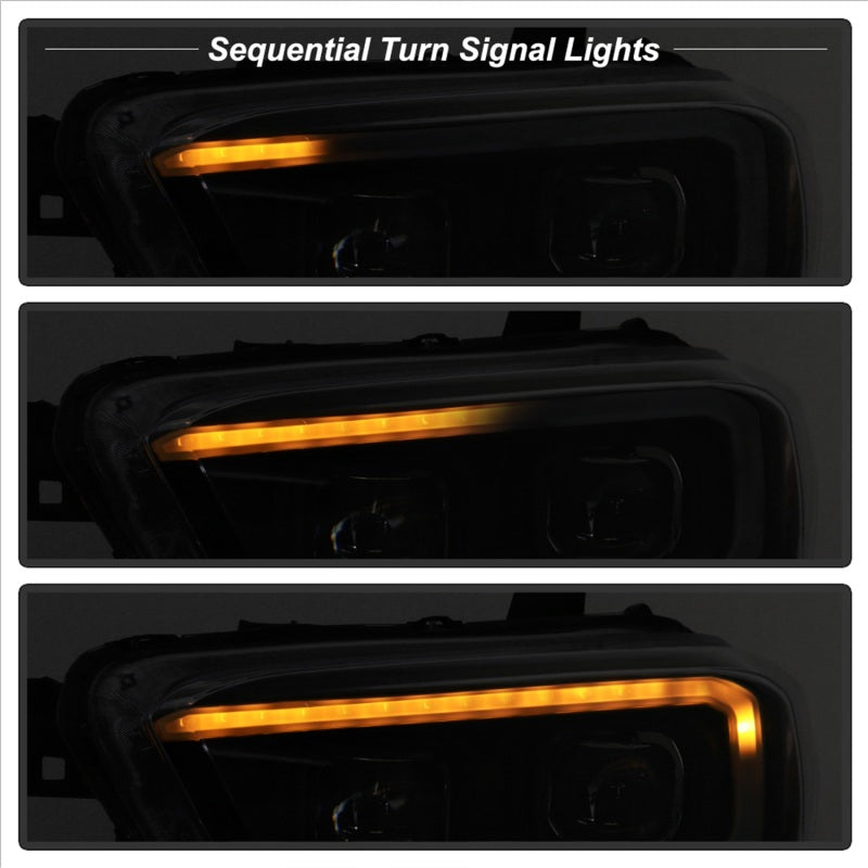 SPYDER xTune 16-18 Toyota Tacoma SR/SR5 DRL Proj Headlights w/Turn Signal - Blk (PRO-JH-TTA16-SR-BK) 9042997
