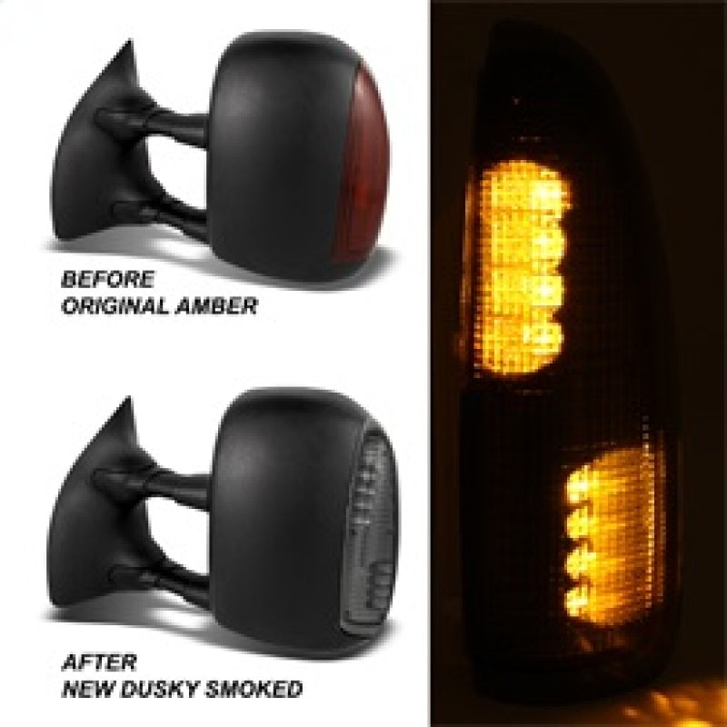 SPYDER xTune Ford Superduty F250-F650 03-07 Amber LED Mirror Signal Lens - Smoke ACC-LED-FDSD99-MR-SM 9924729