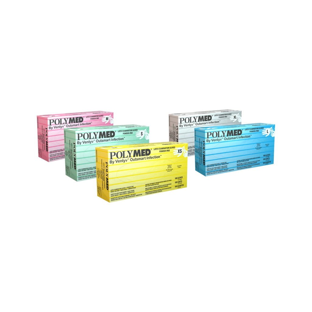 Polymed® Latex Exam Glove, Small, Ivory PM102