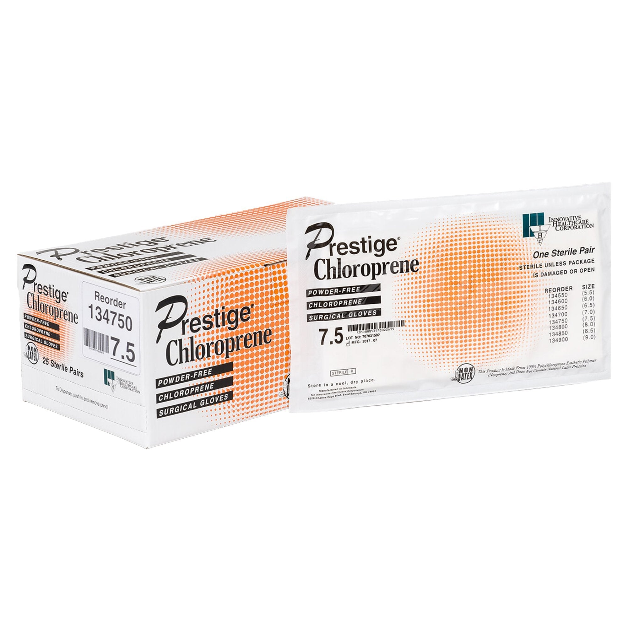 DermAssist® Prestige® Polyisoprene Surgical Glove, Size 7.5, Ivory 134750