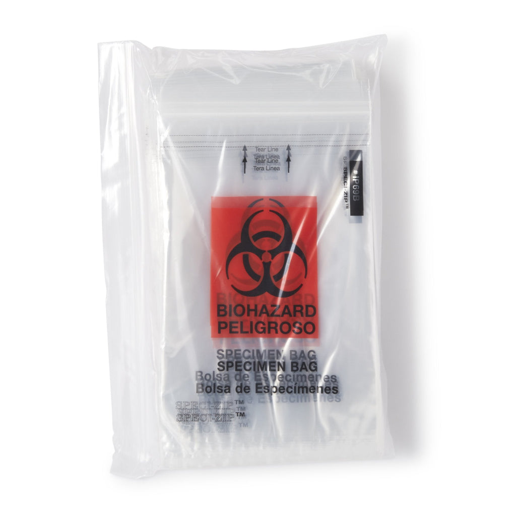 Speci-Zip® Specimen Transport Bag with Document Pouch, Zip Closure, 6 x 9 Inch IP69B