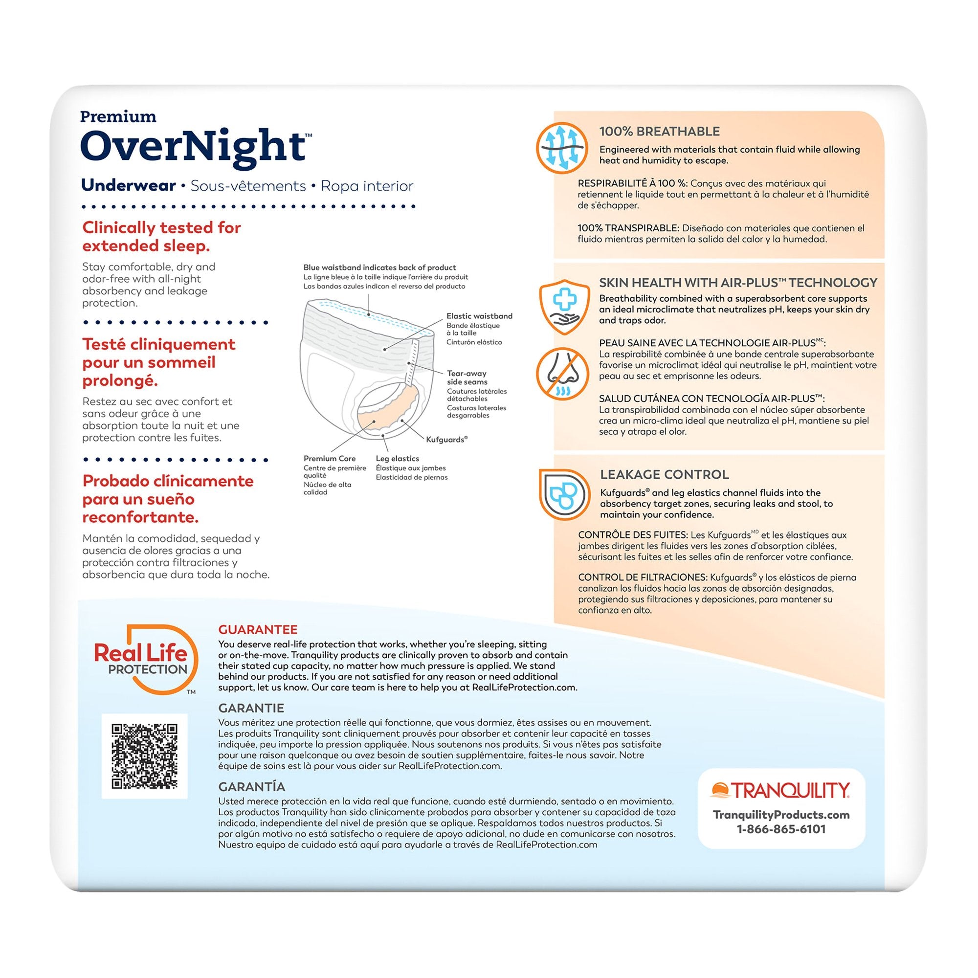 Tranquility Premium OverNight Disposable Absorbent Underwear, 3XL 2119