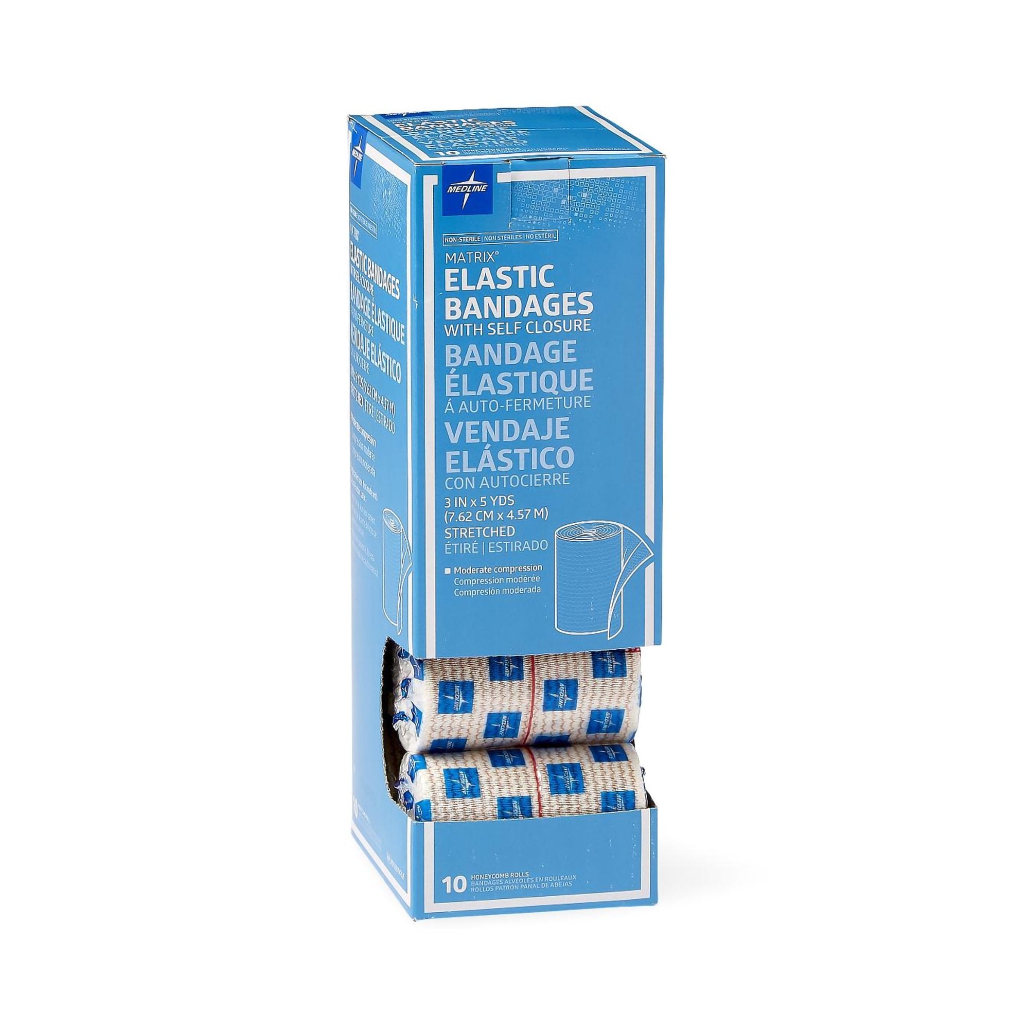 Matrix Double Hook and Loop Closure Elastic Bandage, 3 Inch x 5 Yard MDS087003LF