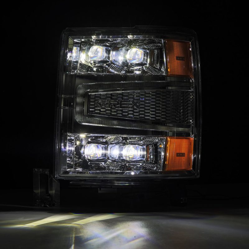 AlphaRex 04-15 Chevy 1500HD NOVA-Series LED Proj Headlights Chrome w/Activ Light/Seq Signal & SB DRL 880240 *Discontinued