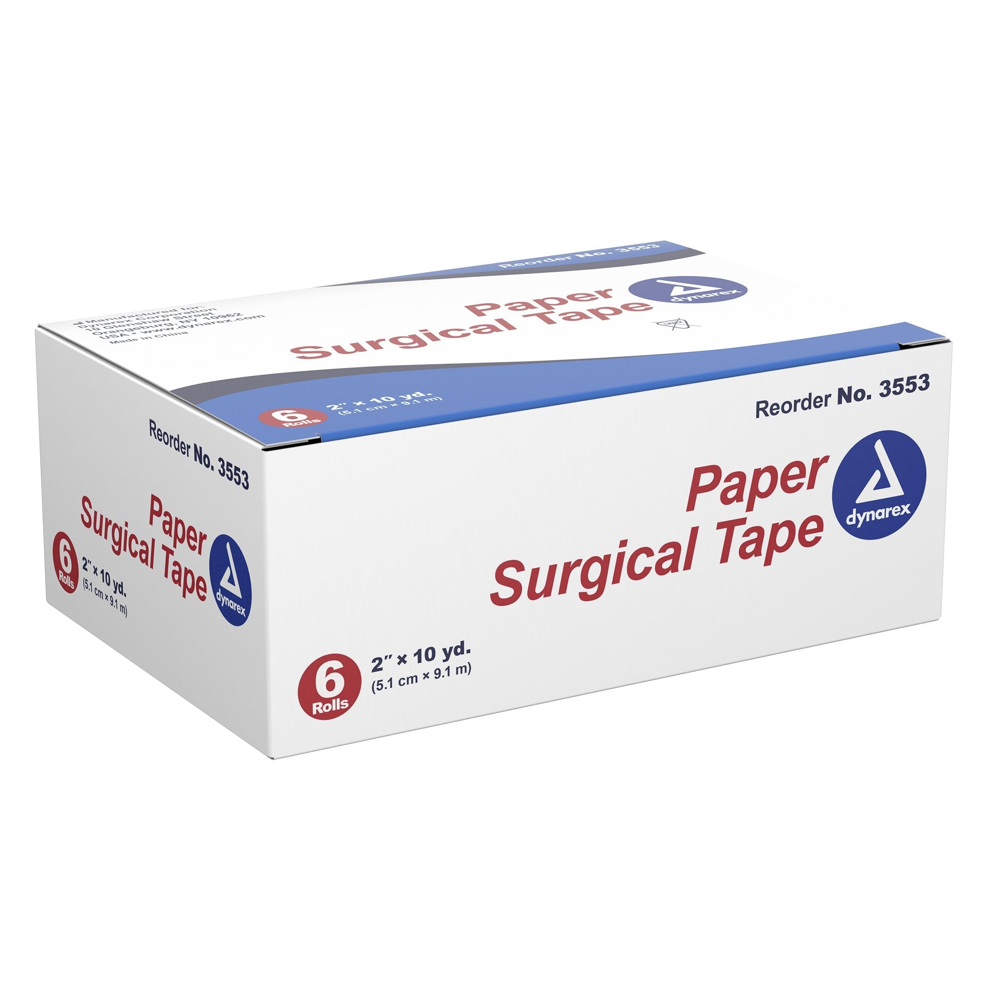 dynarex® Paper Medical Tape, 2 Inch x 10 Yard, White 3553