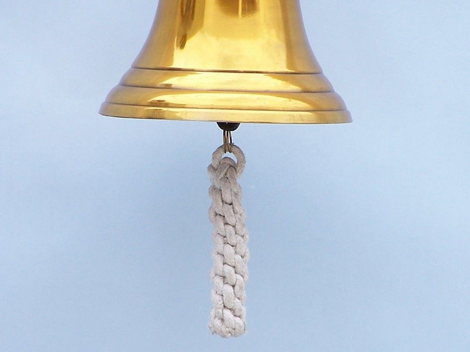 Brass Plated Hanging Ship Wheel Bell 8""