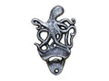 Antique Silver Cast Iron Wall Mounted Octopus Bottle Opener 6""