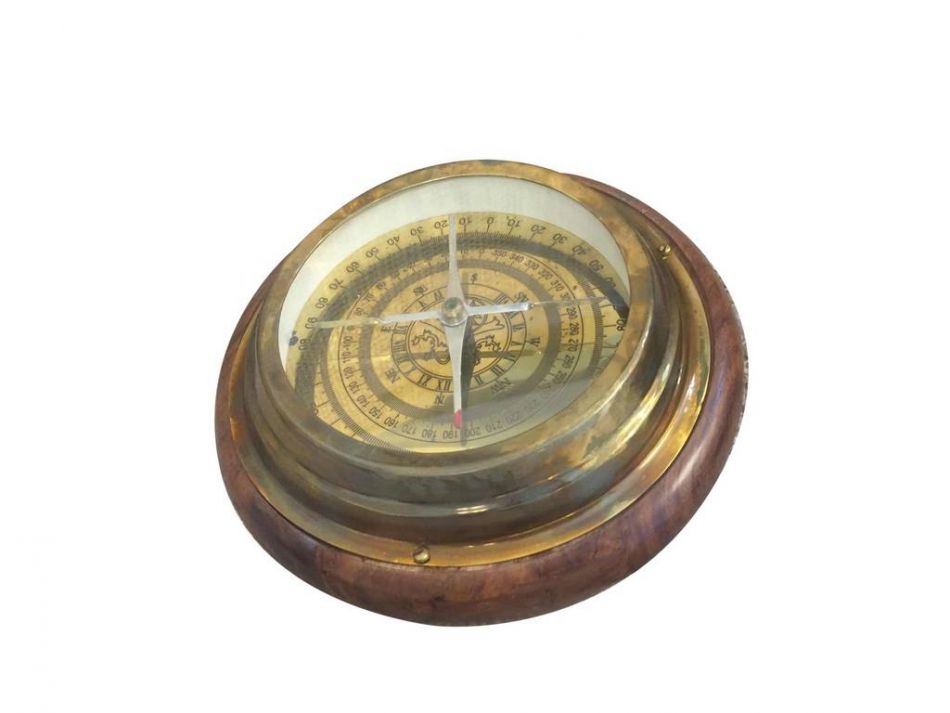 Rustic Brass Directional Desktop Compass 6""