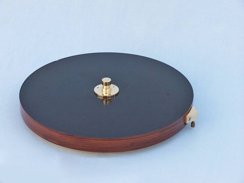 Decorative Wooden Brass Compass Table 23""