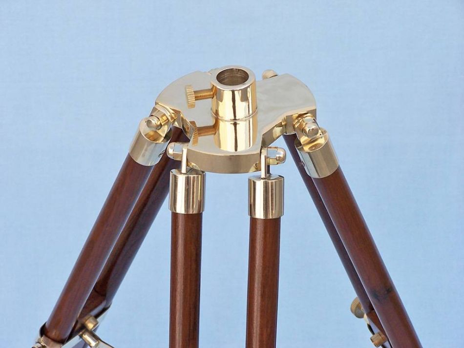 Decorative Wooden Brass Compass Table 23""