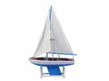 Wooden Decorative Sailboat 12"" - Light Blue Sailboat Model