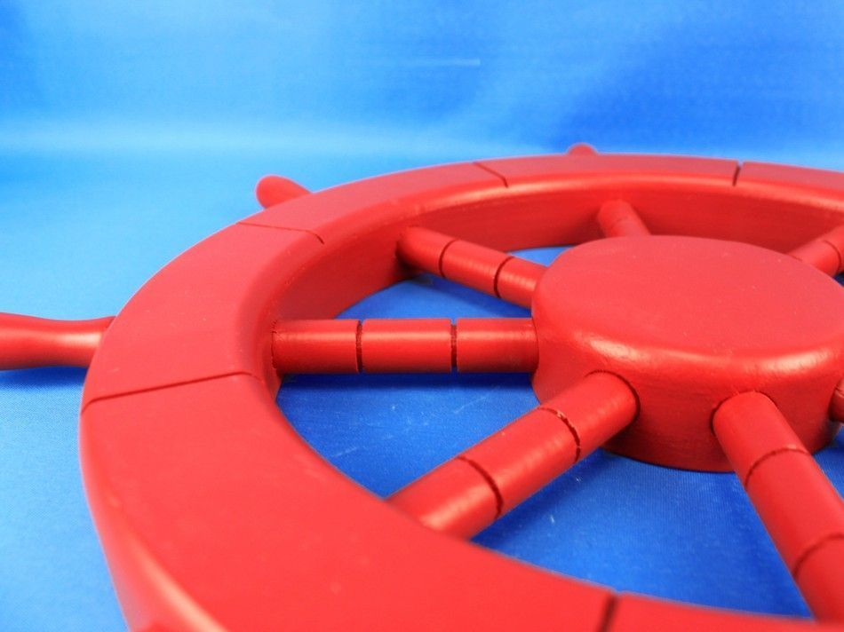 Red Decorative Ship Wheel 18""