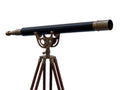 Floor Standing Antique Brass Leather Anchormaster Telescope 65""