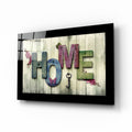 Vintage Home Sign Key Blossoms Glass Wall Art