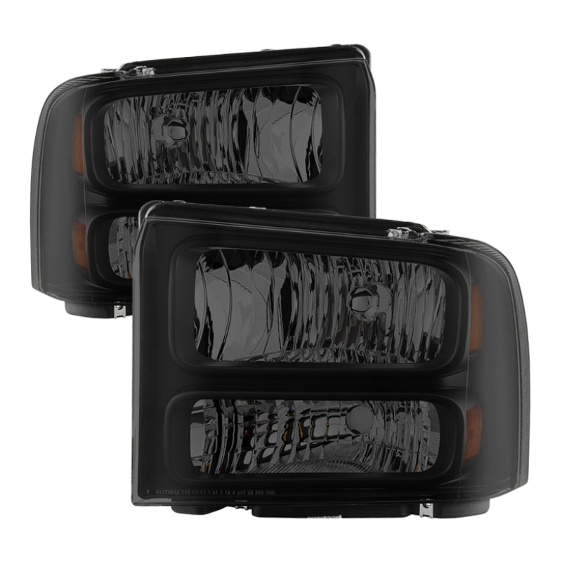 SPYDER Xtune Ford F250 F350 F450 Superduty Excursion 99-04 Headlights Black Smoked HD-JH-FF25099-HA-BSM 9033001