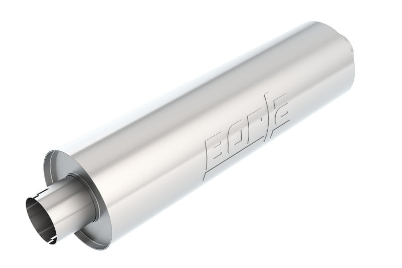 Borla Heavy Duty (Truck) Muffler - 3in Center-Center 24in x 6.75in Round (Notched) 400500