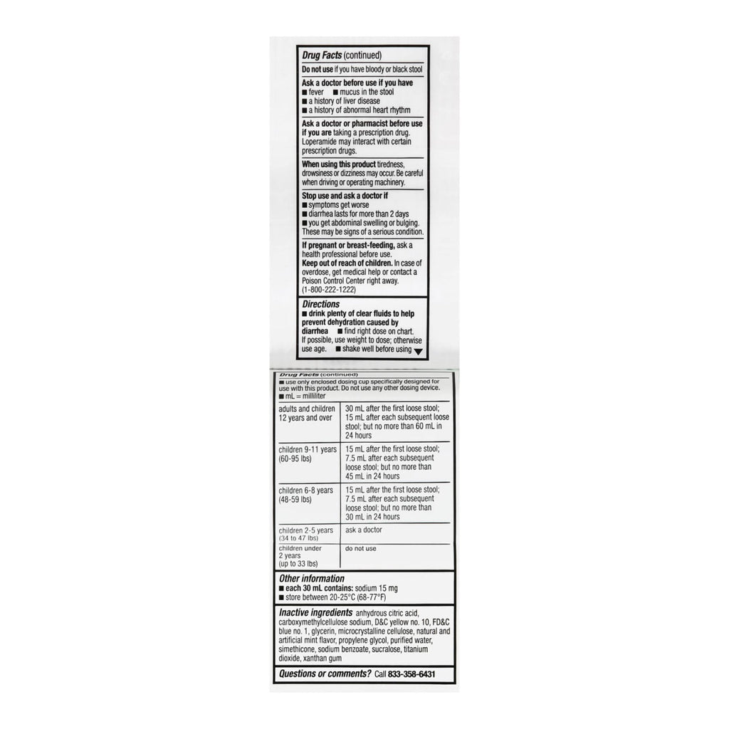 Foster & Thrive™ Anti-Diarrheal 1 mg per 7.5 mL Loperamide Oral Solution, Mint 70677110701