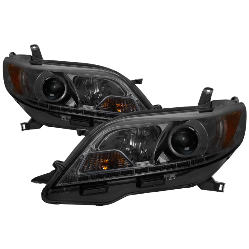 SPYDER 15-17 Toyota Sienna Projector Headlights - DRL LED - Smoke PRO-YD-TSEN15-DRL-SM 5084019