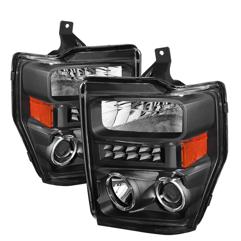 SPYDER Xtune Ford F250/350/450 Super Duty 08-10 Projector Headlights LED Halo Black PRO-JH-FS08-LED-BK 5076267