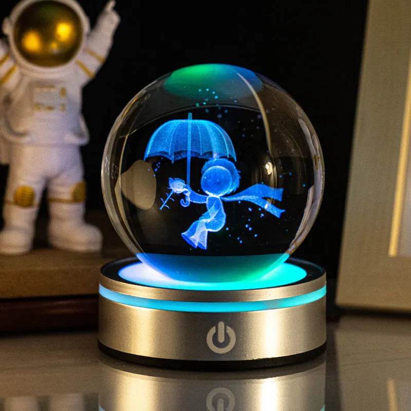 3D Space LED Crystal Ball Lamp