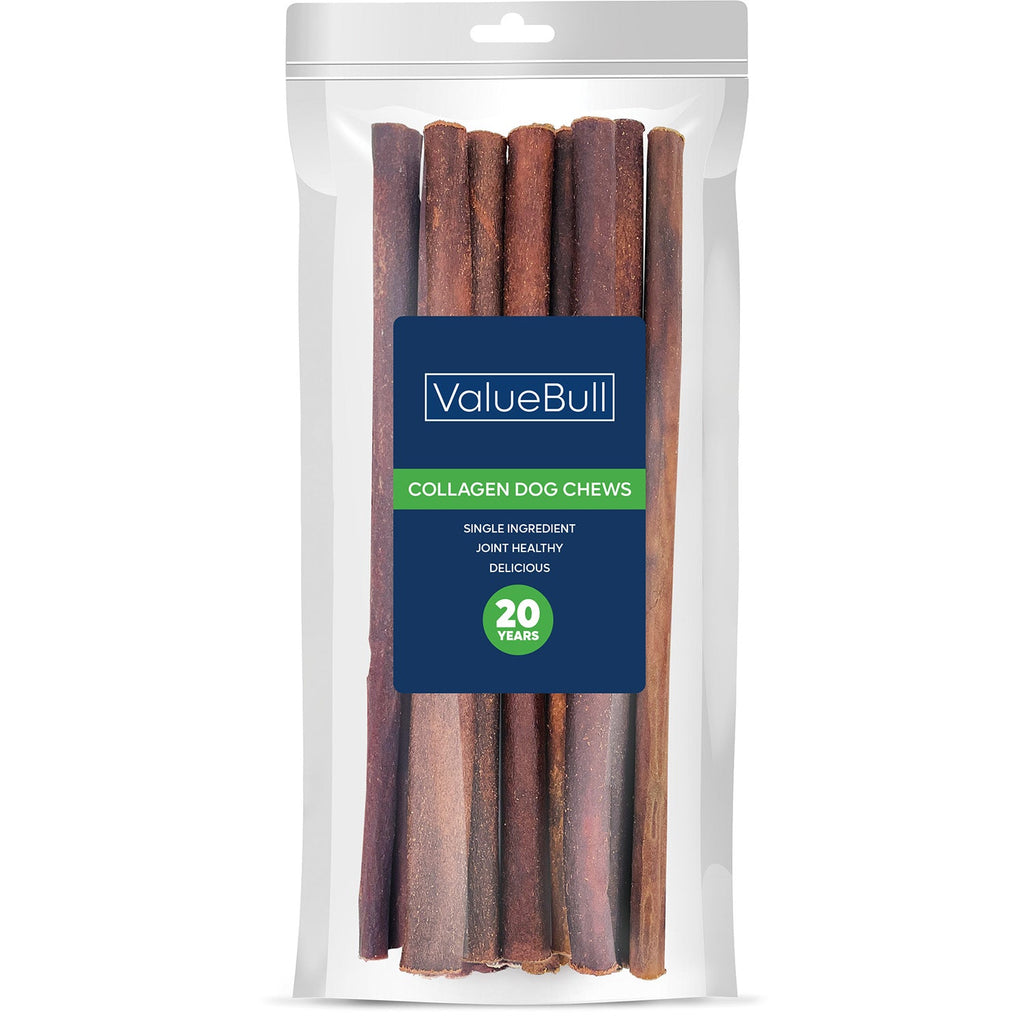 ValueBull Collagen Sticks for Dogs, 12 Inch Medium Chews, Natural Long-Lasting Dog Treats, 10 Count
