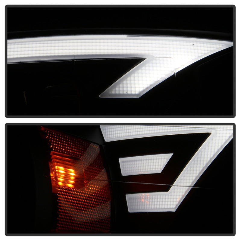 SPYDER xTune 15-17 Ford F-150 DRL LED Light Bar Projector Headlights - Black Smoke (PRO-JH-FF15015-LB-BSM) 9042942