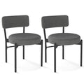 Dining Chair Set of 2 with Curved Backrest and Padded Seat
