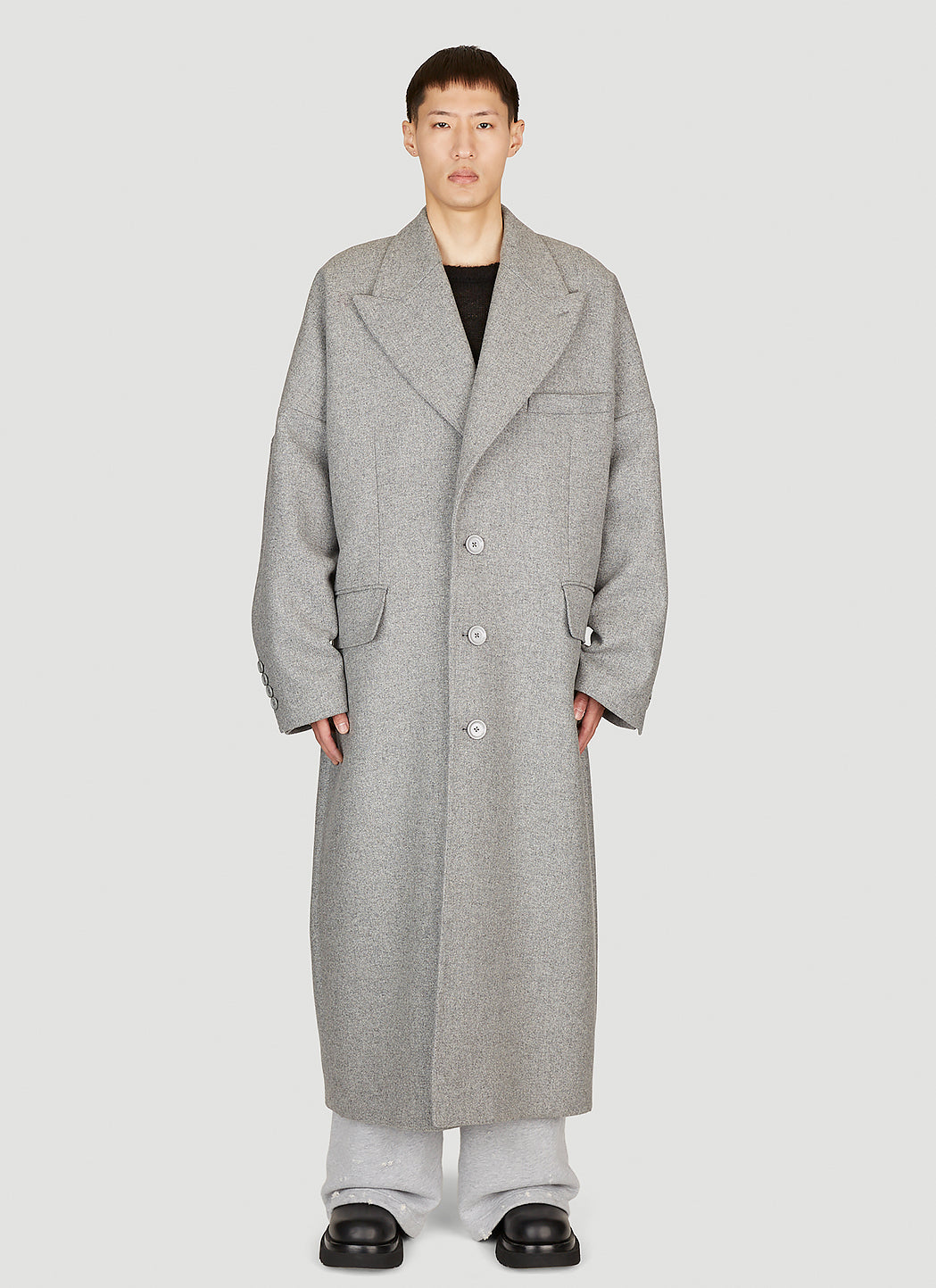 Dolce & Gabbana Men Double-Breasted Wool Coat