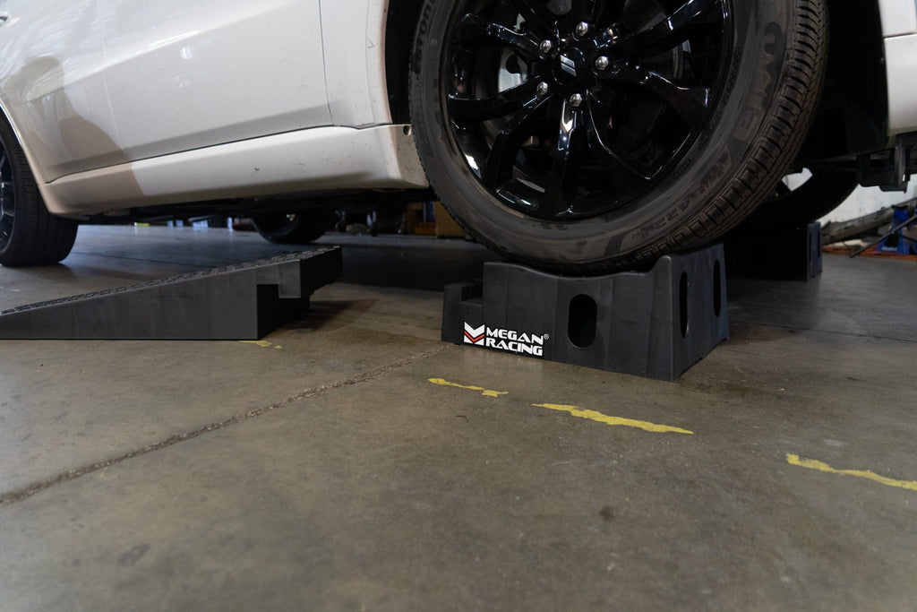 Megan Racing Low Profile Drive-On Ramps - Universal 65mm Raise, 5000lbs Load, Black MR-RAMP-01
