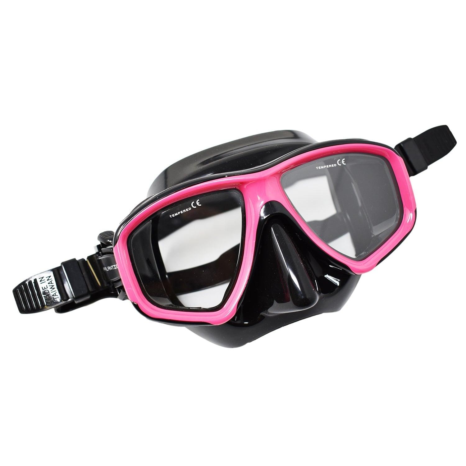 Palantic M36 Solid Pink/Black Silicone RX Farsighted Full Lenses Dive/Snorkeling Mask