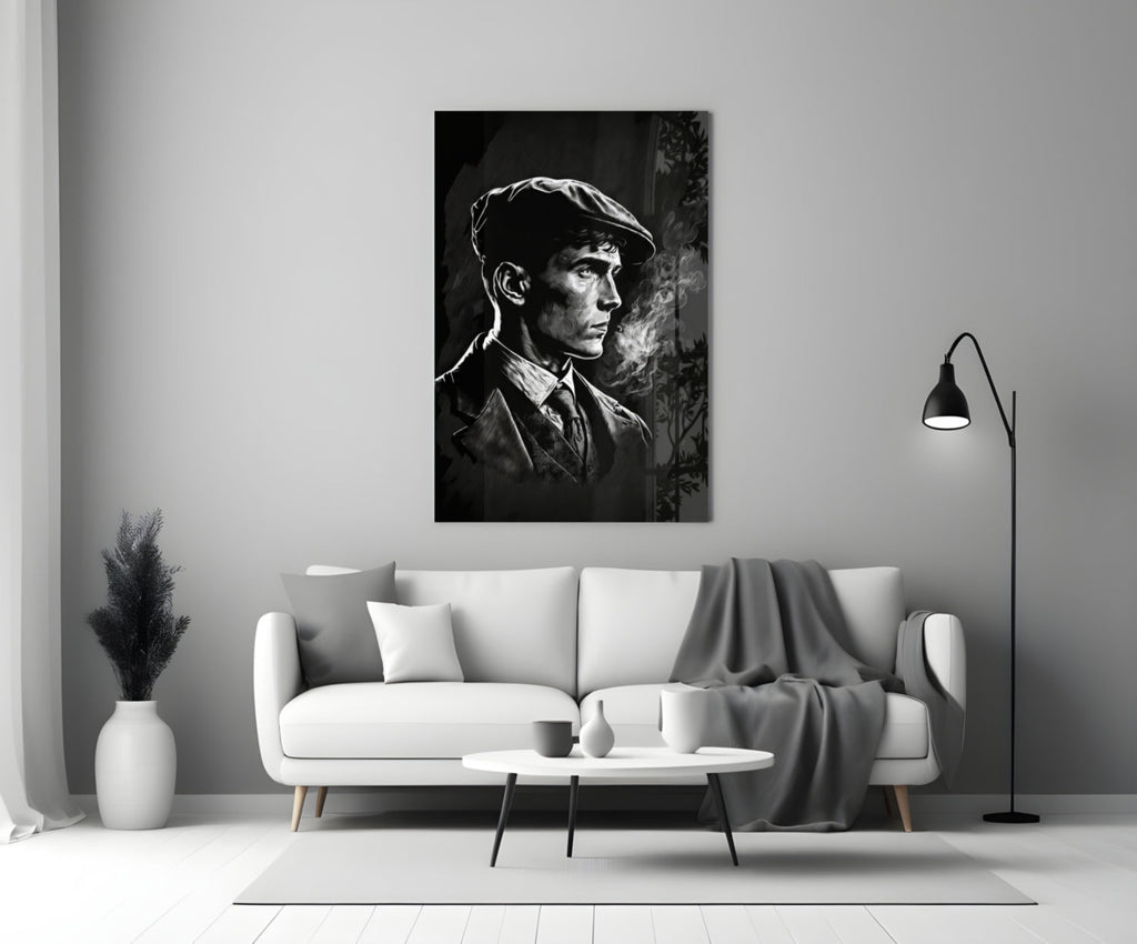 The Flat Cap Crime Boss Glass Wall Art || Designer Collection
