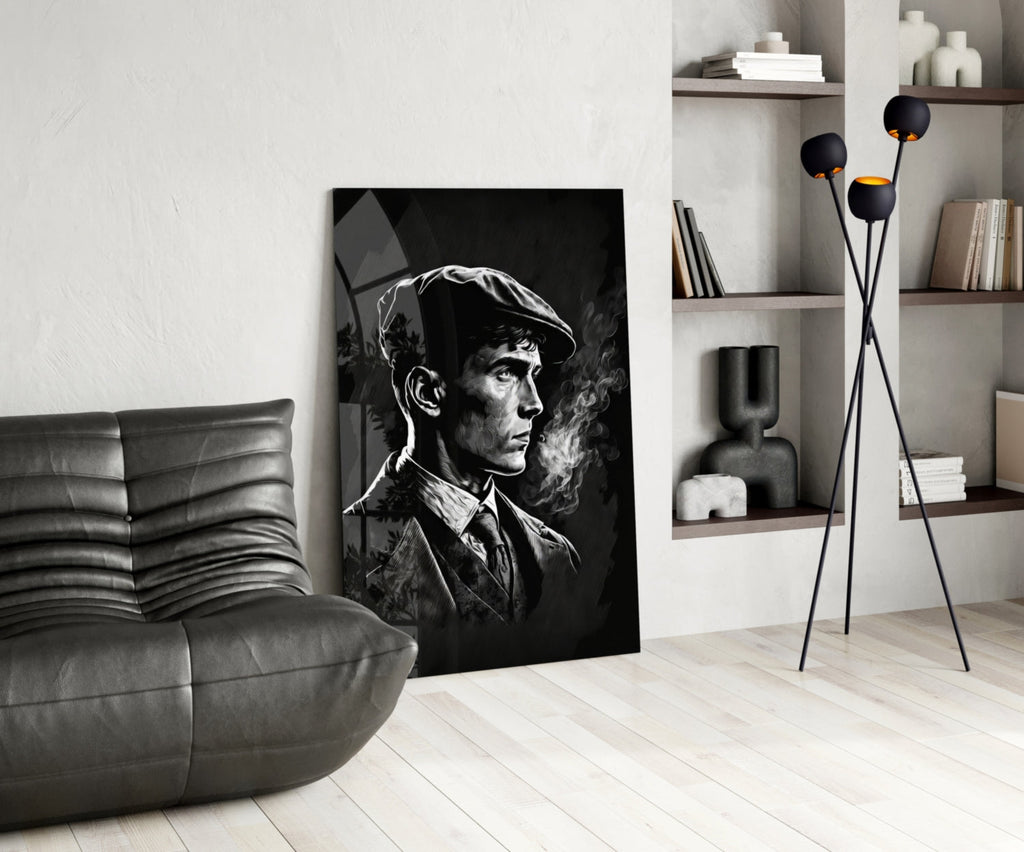 The Flat Cap Crime Boss Glass Wall Art || Designer Collection