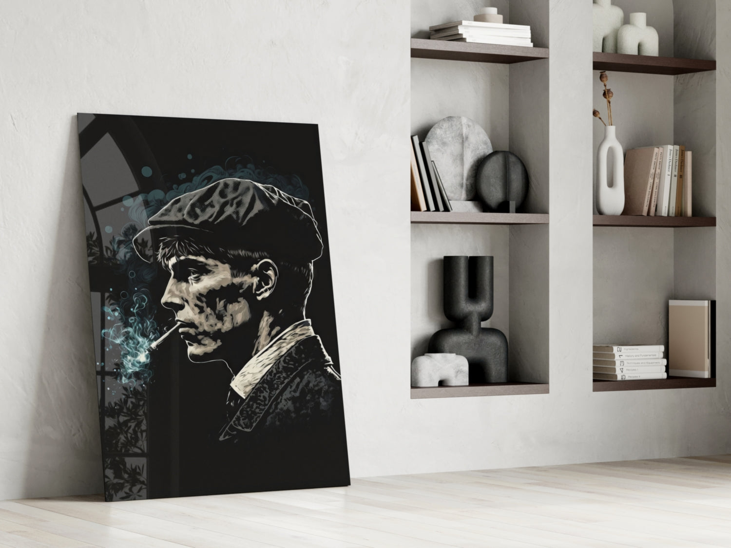 Newsboy Cap Gangster Glass Wall Art  || Designer Collection