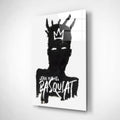 Black Silhouette Crowned King Glass Wall Art