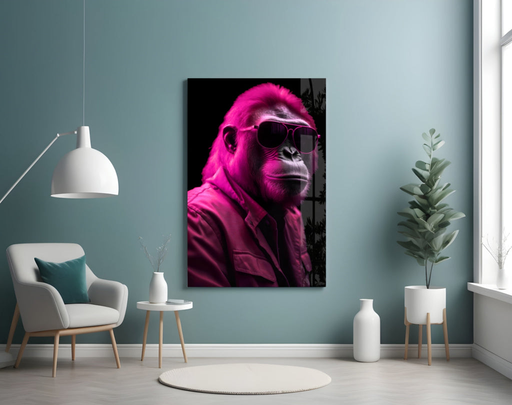 Hot Pink Aviator Shades Gorilla Glass Wall Art