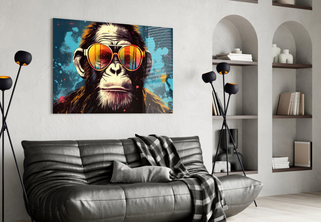 Fire Lens Aviators Grumpy Ape Glass Wall Art