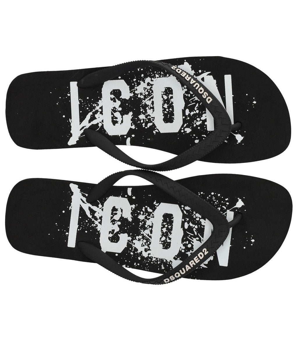 Dsquared2 Icon Splash Black Flip Flops
