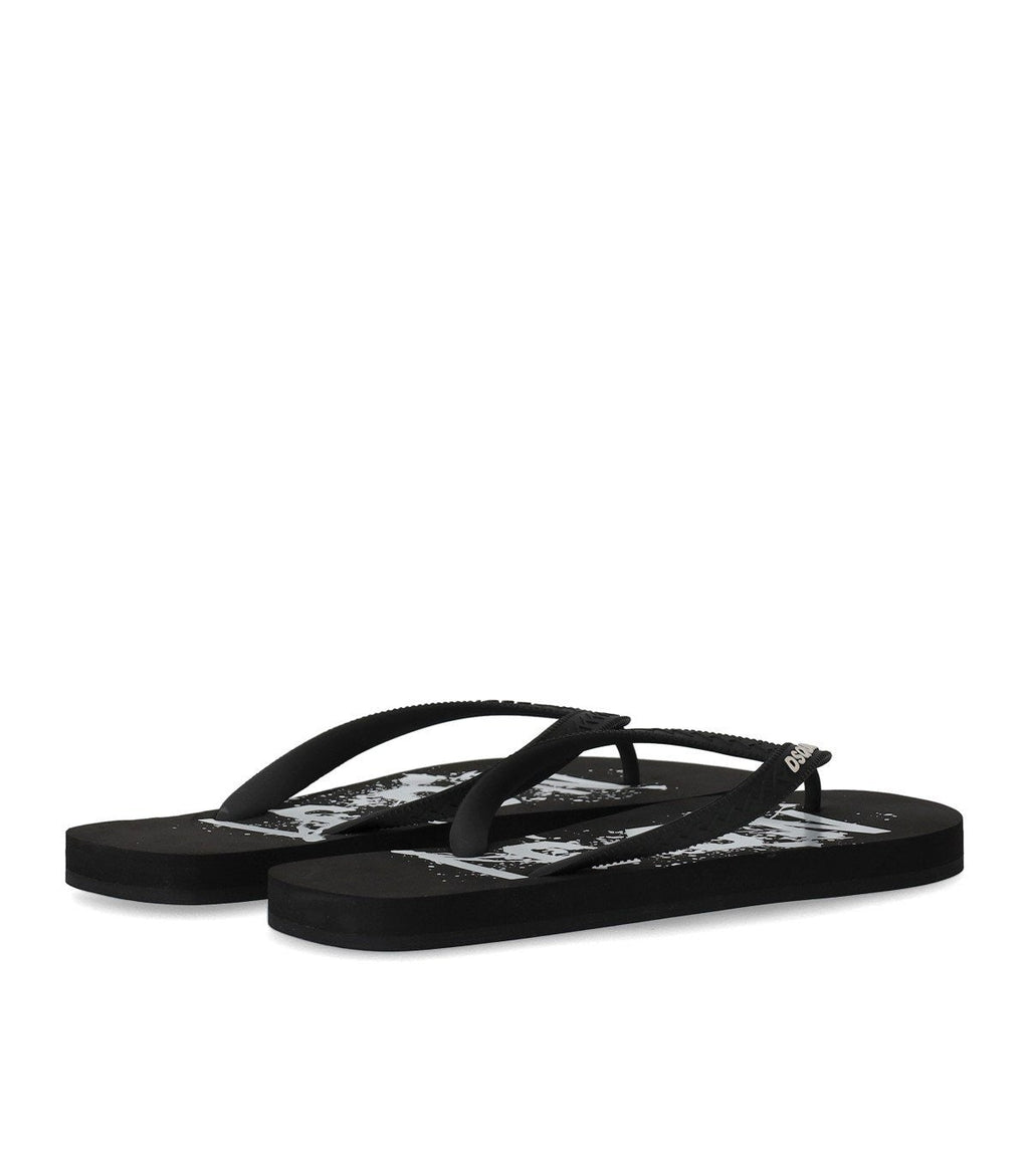 Dsquared2 Icon Splash Black Flip Flops
