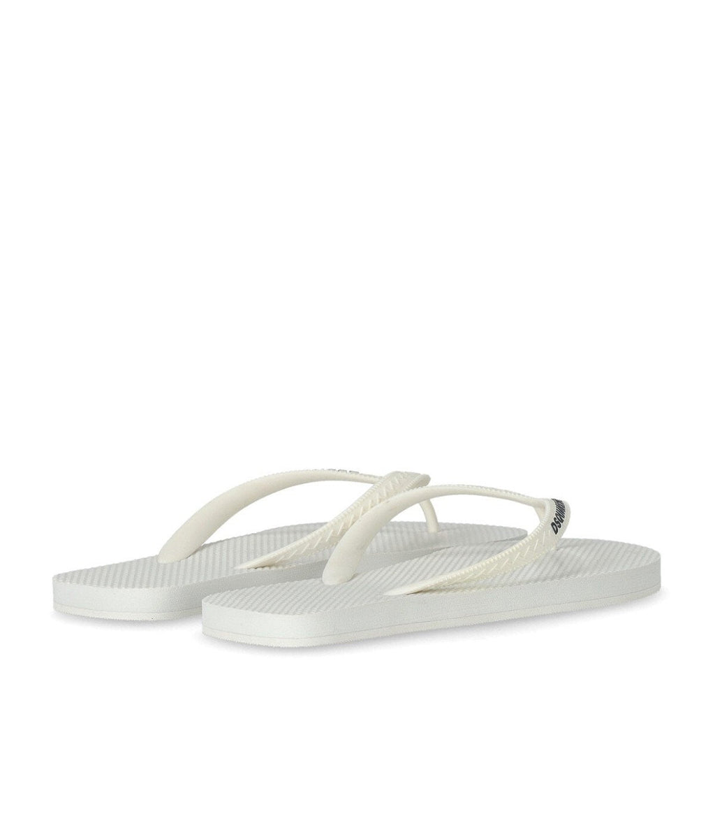 Dsquared2 White Flip Flops With Logo
