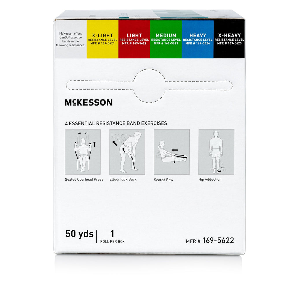 McKesson CanDo® Exercise Light Resistance Band, Red, 5 Inch x 50 Yard 169-5622