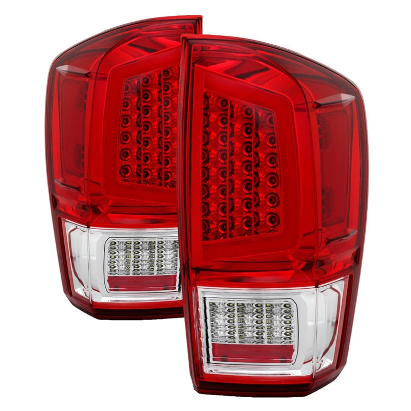 SPYDER xTune 16-18 Toyota Tacoma Light Bar LED Tail Lights - Chrome (ALT-JH-TTA16-LBLED-C) 9041709