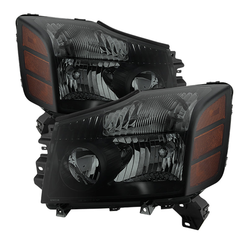 SPYDER Xtune Nissan Titan 04-14 (04-07 OE Style ) OEM Amber Head Lights Set Black Smoked HD-JH-NTI04-AM-BSM 9030383