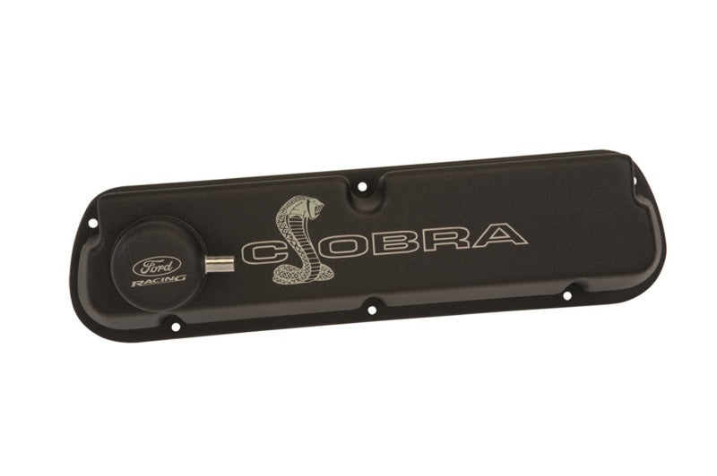 Ford SBF Valve Covers w/Cobra Logo Black FRDM6582-LE302SBK