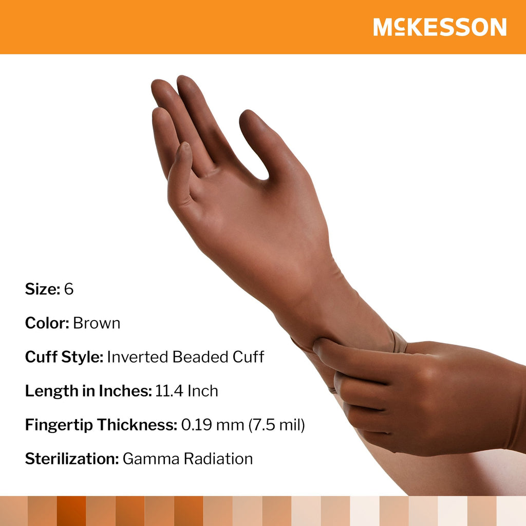 McKesson Perry® Latex Surgical Glove, Size 6, Brown 20-1360N