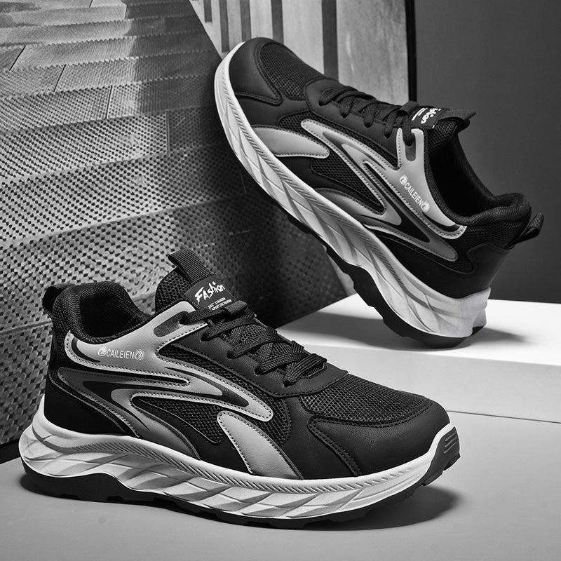 Men's Soft Sole Anti-slip Walking Shoes For Middle-aged & Elderly, Breathable Wear-resistant Dad Style Athletic Shoes For Fathers