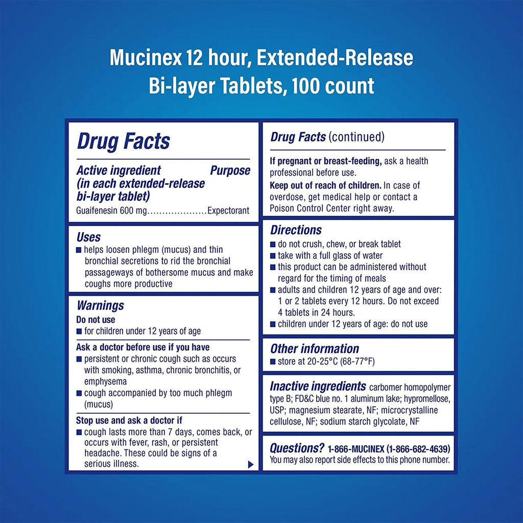 Mucinex® Guaifenesin Cold and Cough Relief 63824000815